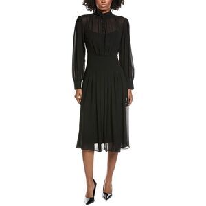 Mikael Aghal Womens  Solid Midi Dress, Black